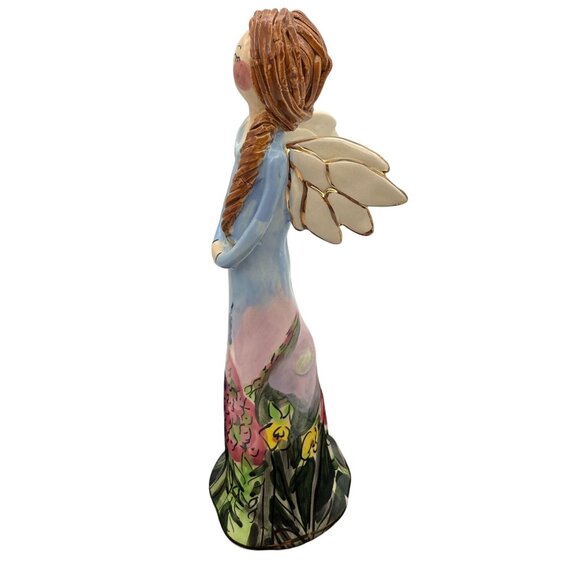 Blue Sky Clay Works GARDEN ANGEL Heather Goldminc Hand Painted Ceramic Vtg 2002 - Picture 4 of 11